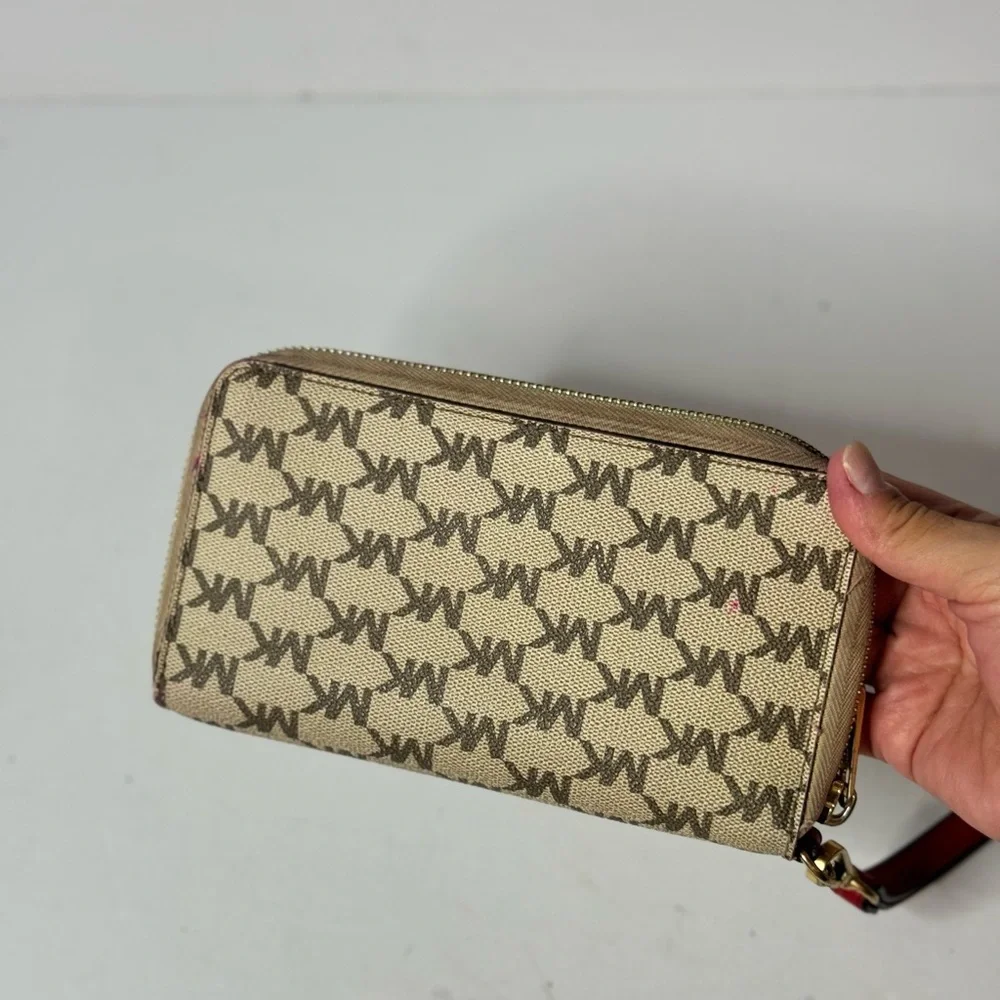 Michael Kors Jet Set Travel Continental Signature MK Wallet Brown/Beige